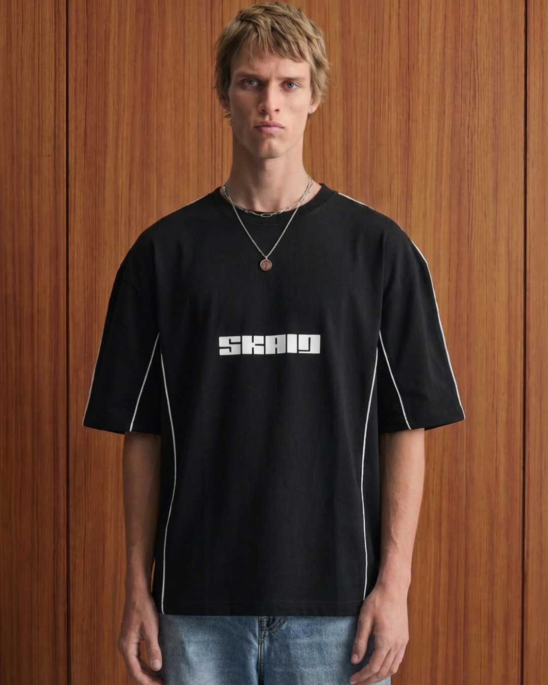 PIPED CREWNECK TEE