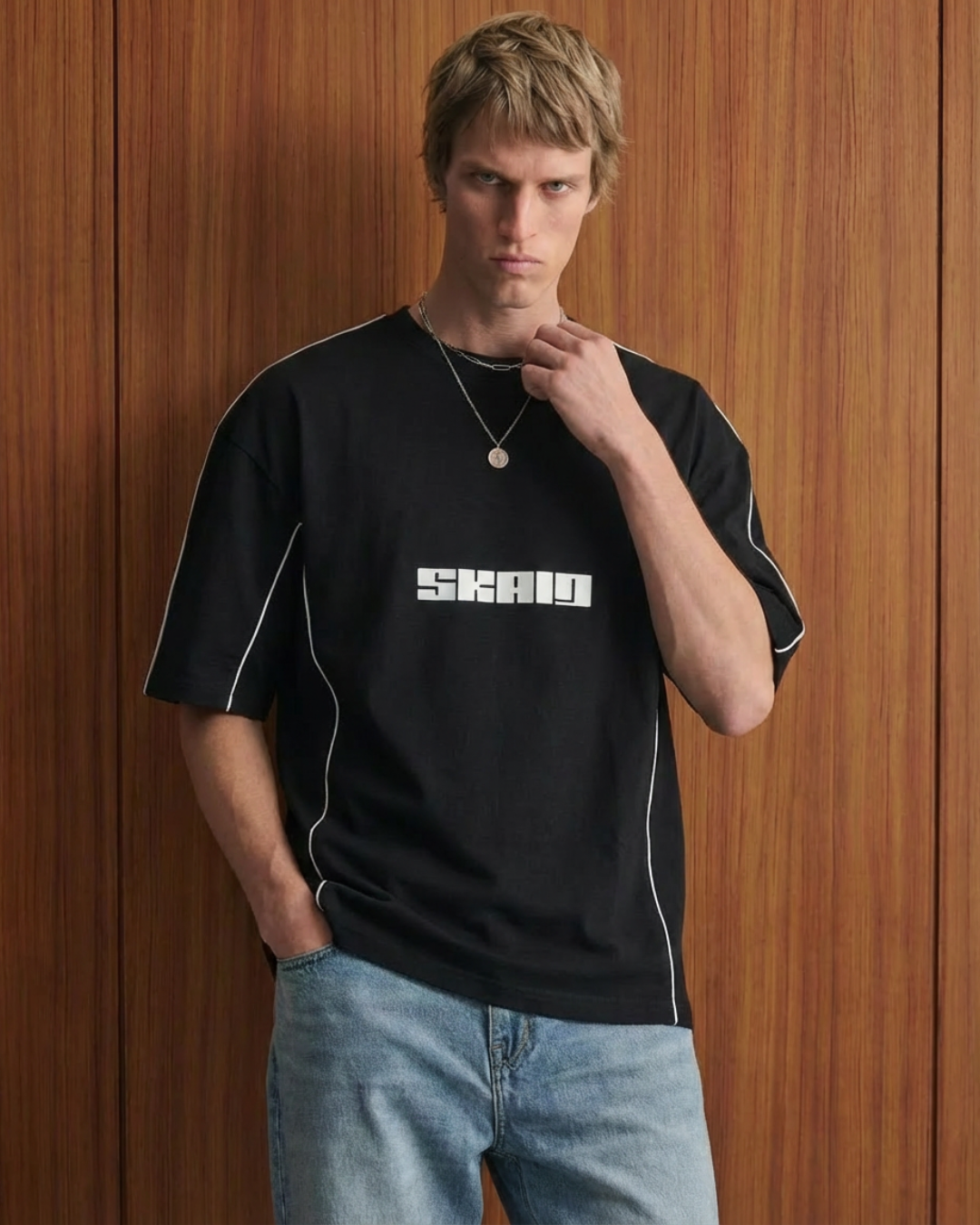 PIPED CREWNECK TEE