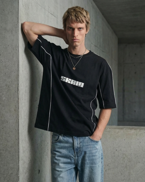 PIPED CREWNECK TEE
